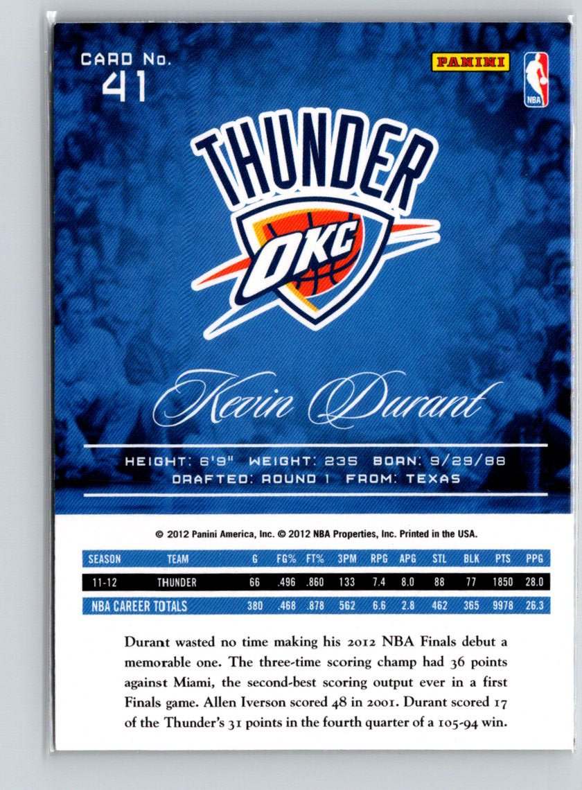 2012-13 Panini Prestige #41 Kevin Durant X63