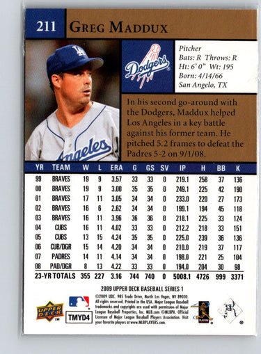 2009 Upper Deck #211 Greg Maddux X63