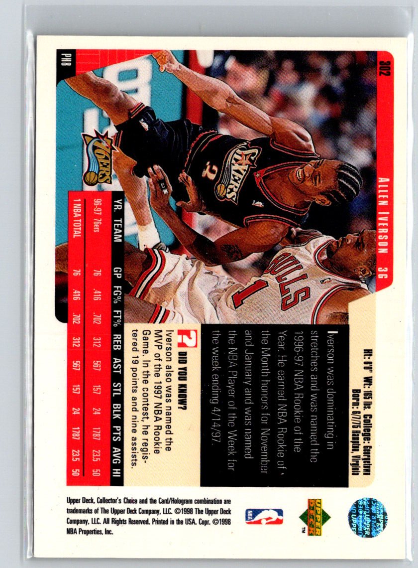 1997-98 Collector's Choice #302 Allen Iverson X64