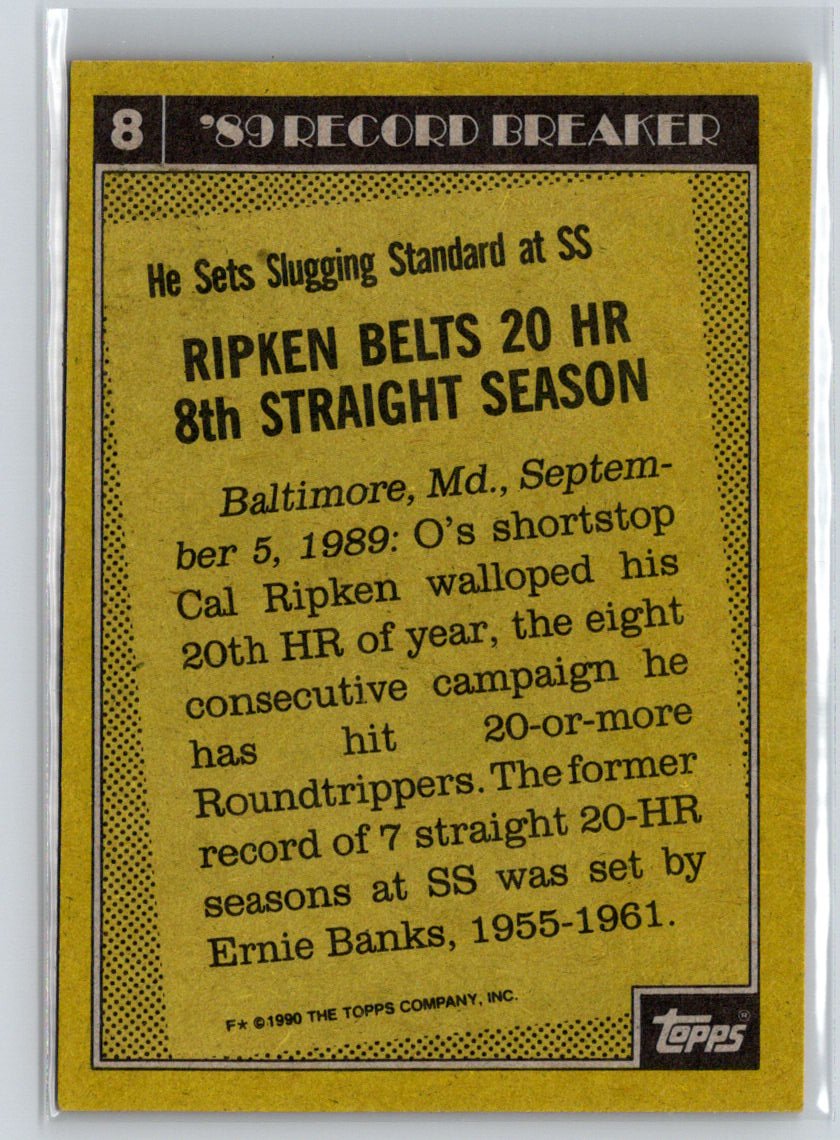 1990 Topps #8 Cal Ripken X64