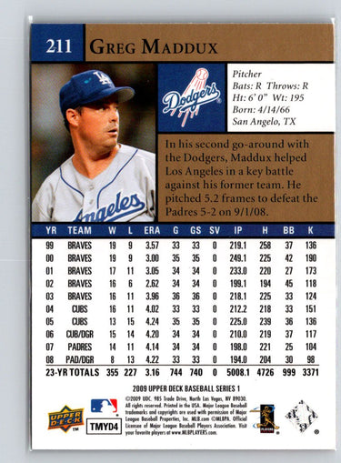 2009 Upper Deck #211 Greg Maddux X64