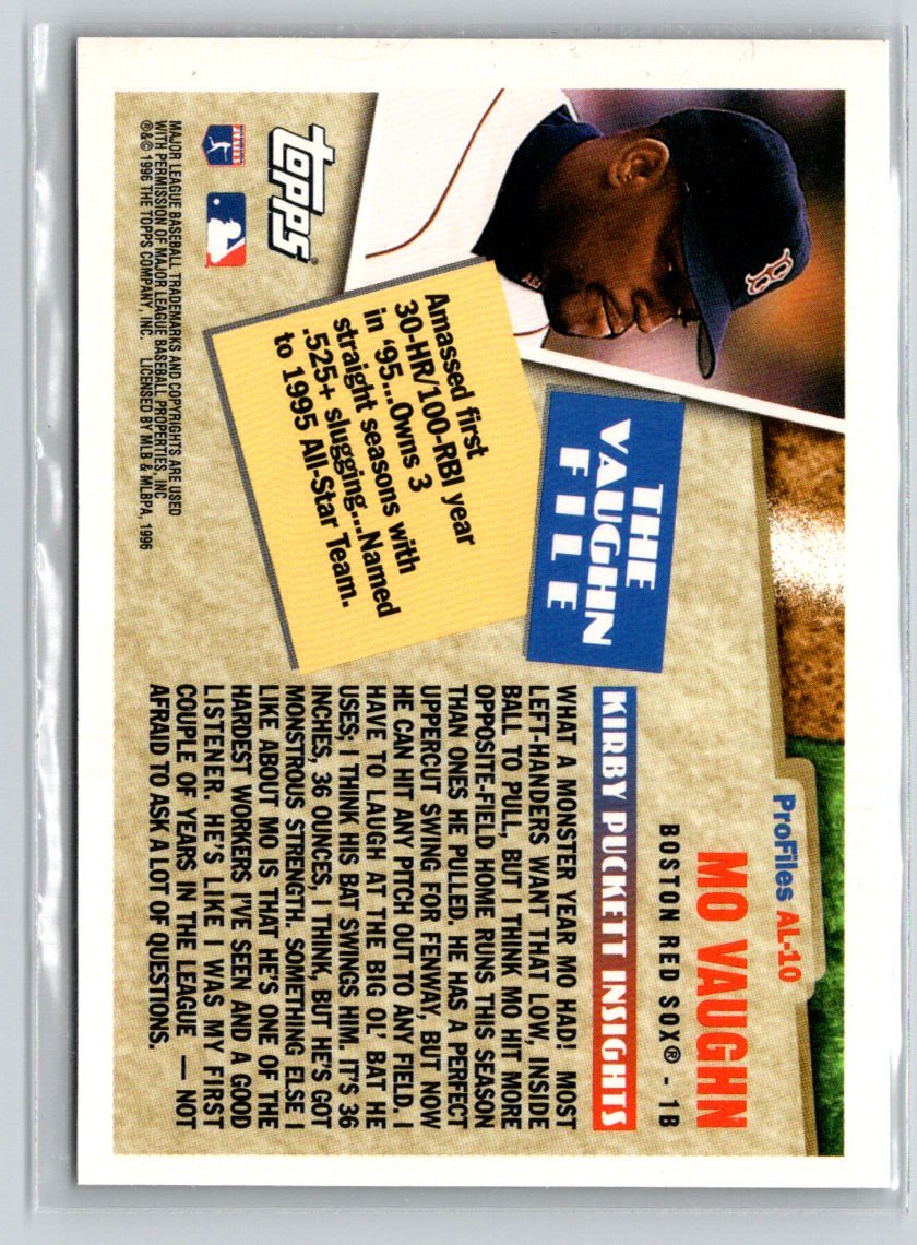 1996 Topps #AL-10 Mo Vaughn Profiles by Kirby Puckett AL X66