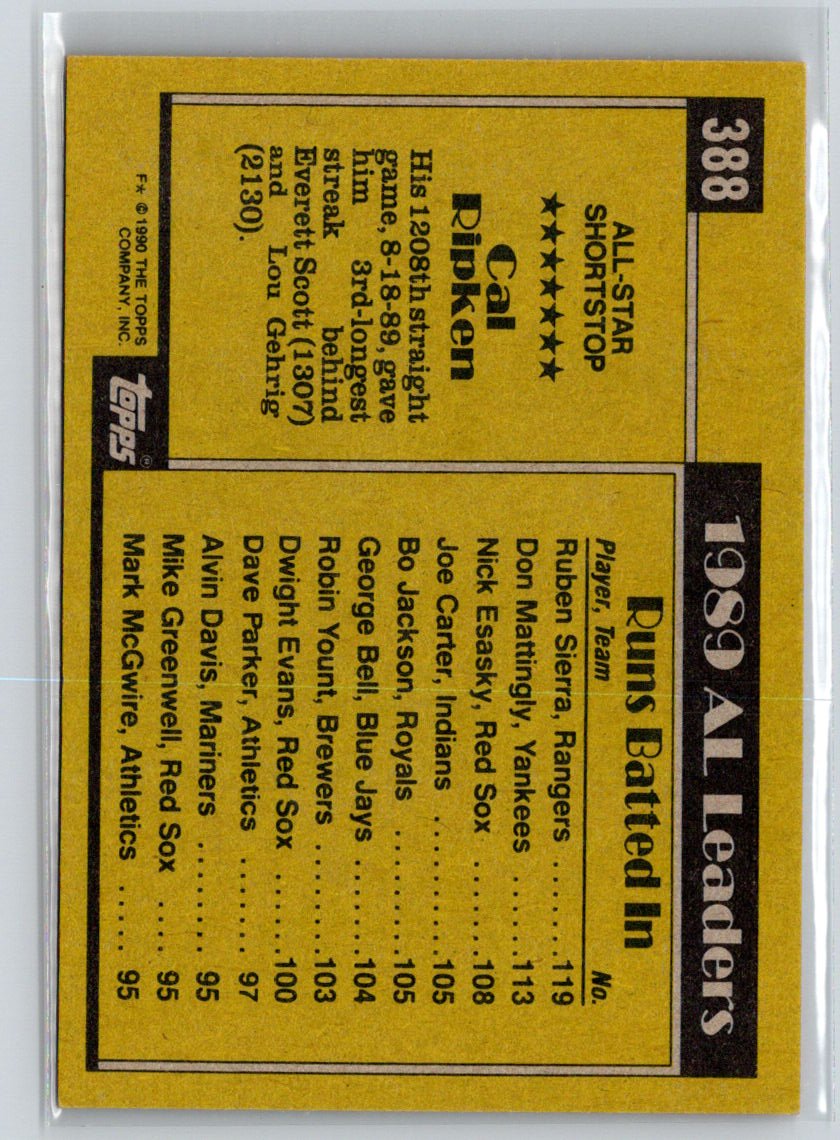 1990 Topps #388 Cal Ripken X66
