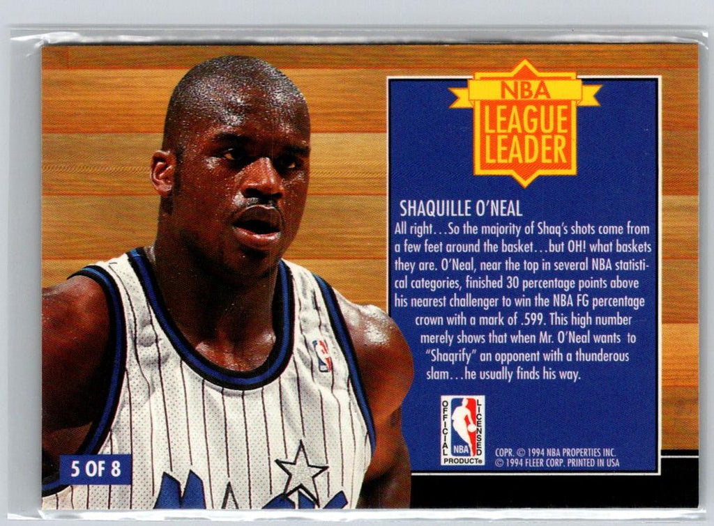 1994-95 Fleer #5 Shaquille O'Neal NBA League Leaders X66