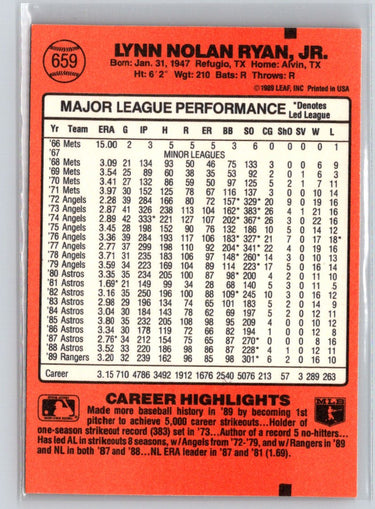 1990 Donruss #665 Nolan Ryan 5000K  X66