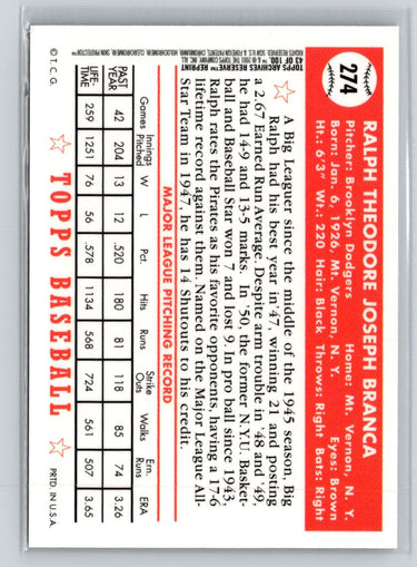 2001 Topps Archives Reserve #43 Ralph Branca X66