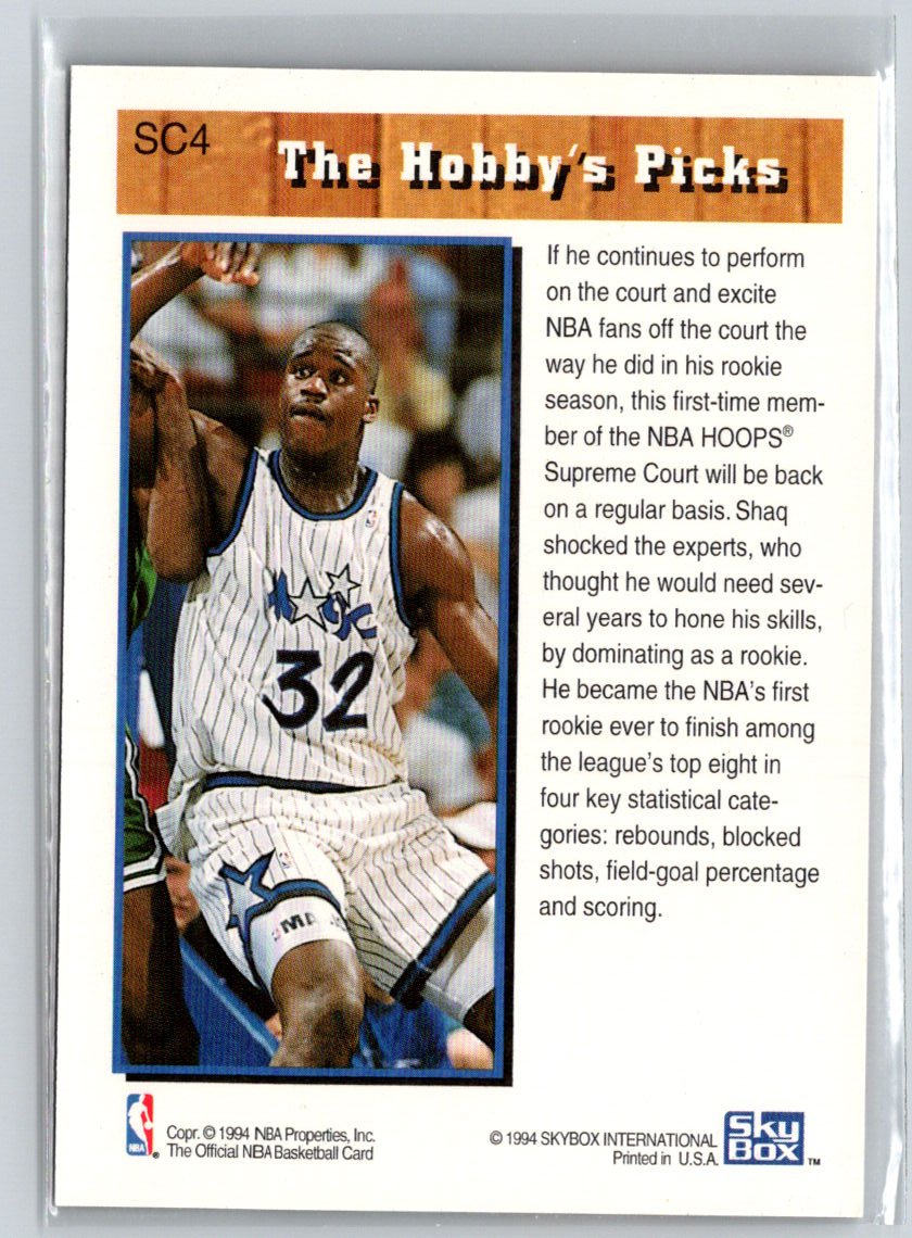 1993-94 Hoops #SC4 Shaquille O'Neal Supreme Court X69