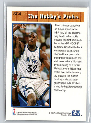 1993-94 Hoops #SC4 Shaquille O'Neal Supreme Court X69