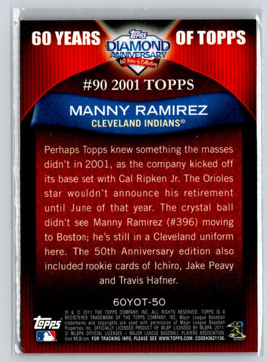 2011 Topps #60YOT-50 Manny Ramirez 60 Years of Topps X69