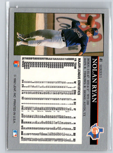1992 Leaf #41 Nolan Ryan X70