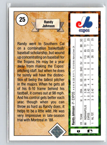 1989 Upper Deck #25 Randy Johnson X70