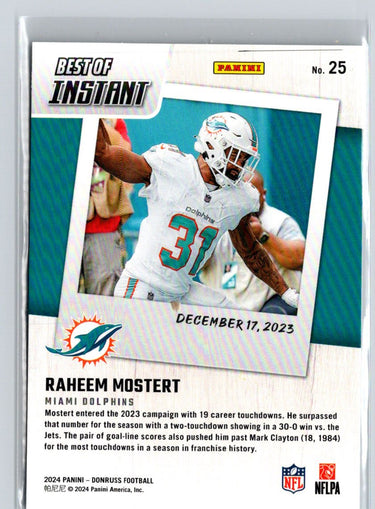 2024 Donruss #25 Raheem Mostert Best of Panini Instant Y66
