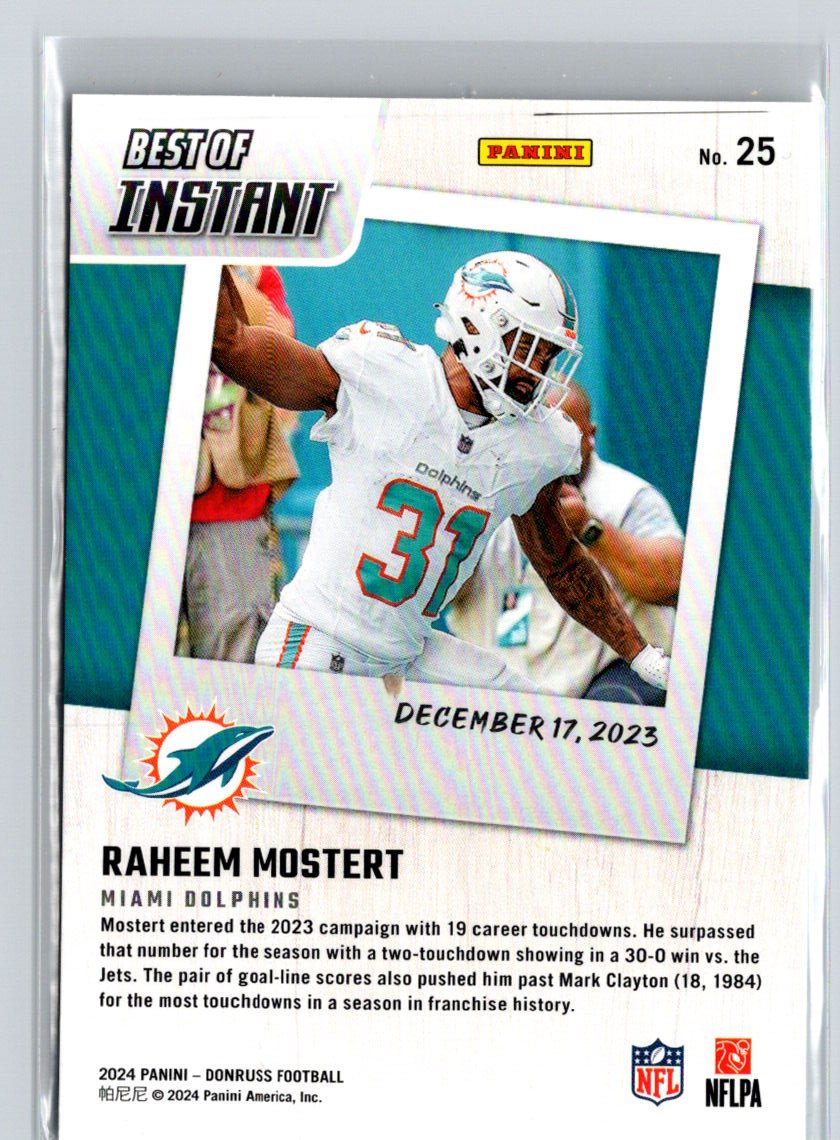 2024 Donruss #25 Raheem Mostert Best of Panini Instant Y66