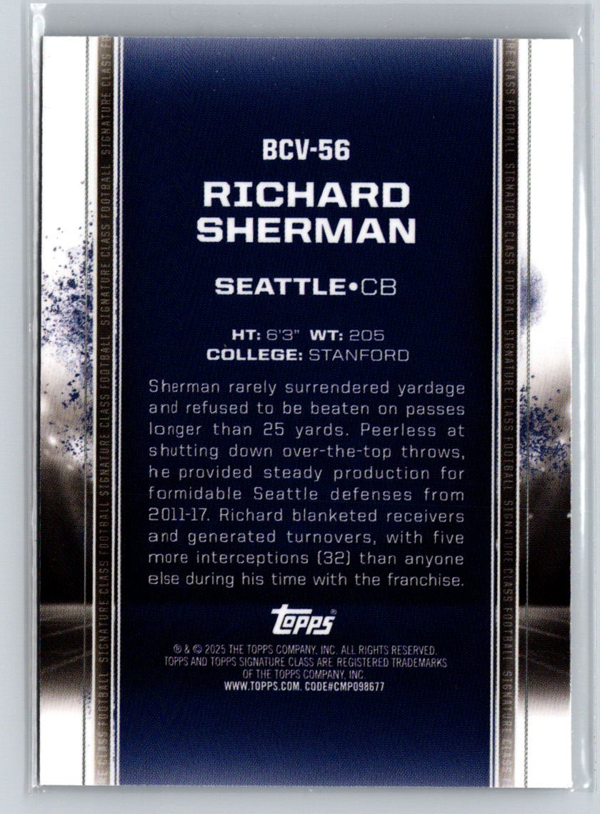 2024 Topps Signature Class #BCV-56 Richard Sherman Base Chrome Variation Y67