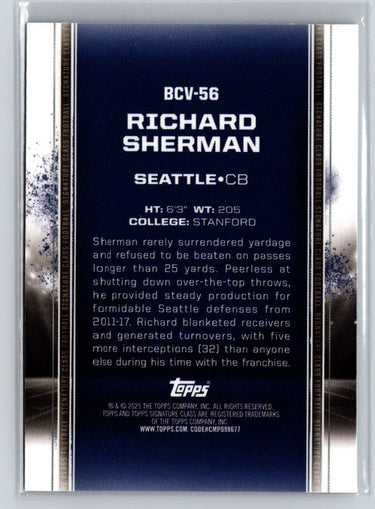 2024 Topps Signature Class #BCV-56 Richard Sherman Base Chrome Variation Y67