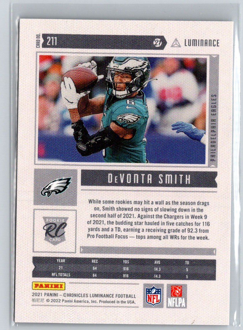2021 Panini Chronicles #211 DeVonta Smith Luminance Update Rookies Bronze Y67