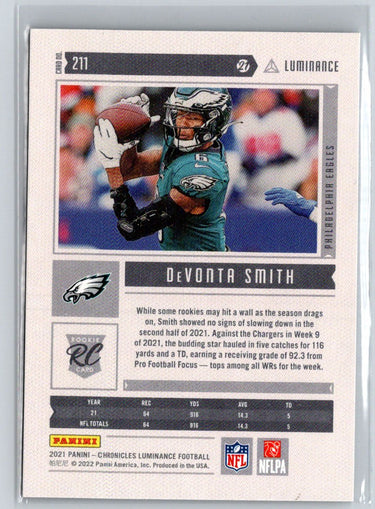 2021 Panini Chronicles #211 DeVonta Smith Luminance Update Rookies Bronze Y67