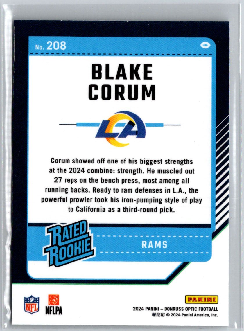 2024 Donruss Optic #208 Blake Corum Y68
