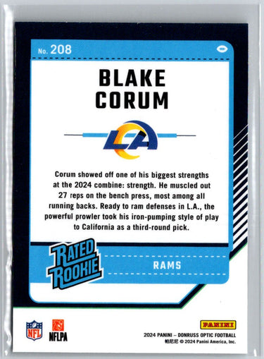 2024 Donruss Optic #208 Blake Corum Y68