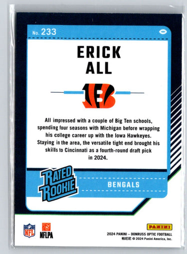 2024 Donruss Optic #233 Erick All Jr. Y68