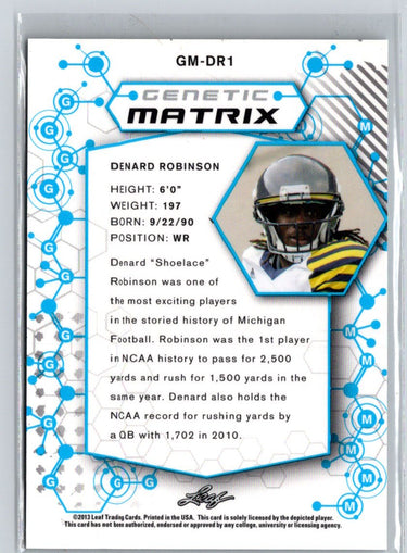 2013 Leaf Rookie Retro Genetic Matrix #GM-DR1 Denard Robinson Y68