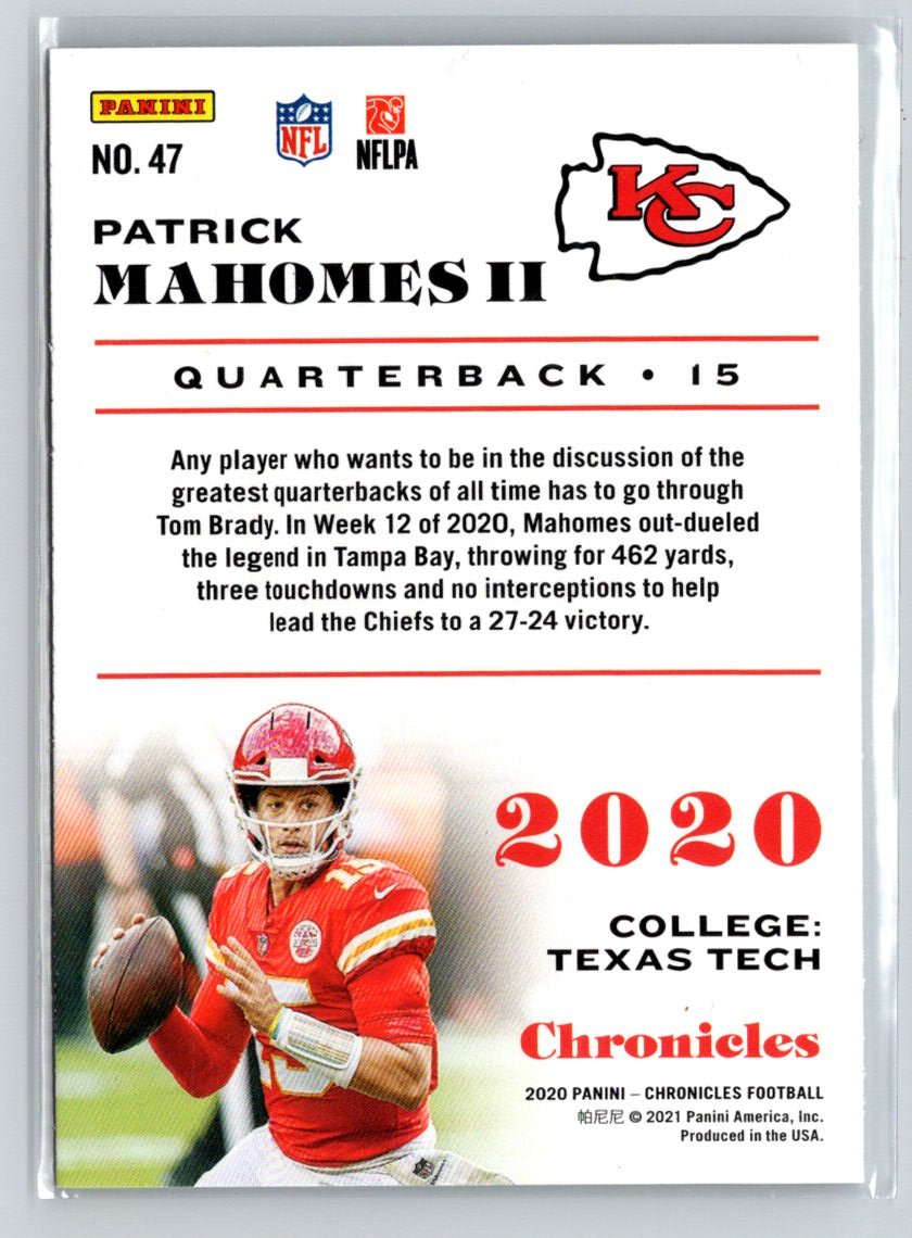 2020 Panini Chronicles #47 Patrick Mahomes II Pink Y68