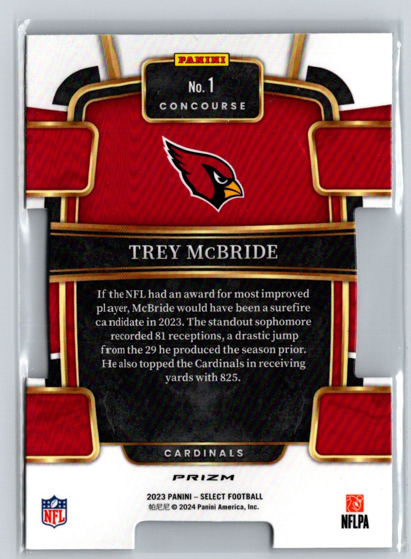 2023 Panini Select #1 Trey McBride Black and Green Prizms Die Cuts Y68