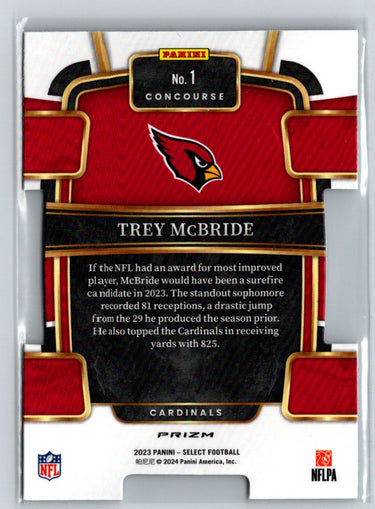 2023 Panini Select #1 Trey McBride Black and Green Prizms Die Cuts Y68