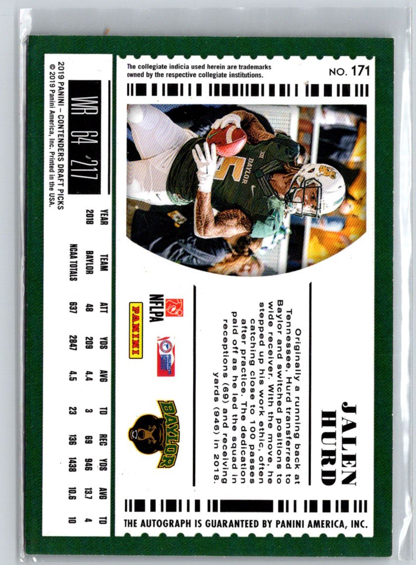 2019 Panini Contenders Draft Picks Collegiate #171 Jalen Hurd Y70