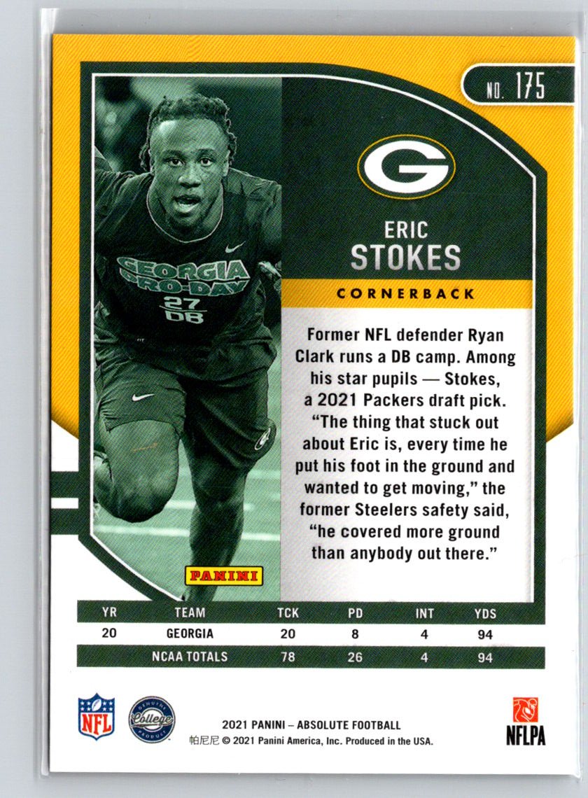 2021 Panini Absolute #175 Eric Stokes Orange Mosaic #/199 Y70