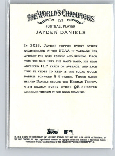 2024 Topps Allen & Ginter #293 Jayden Daniels Y70