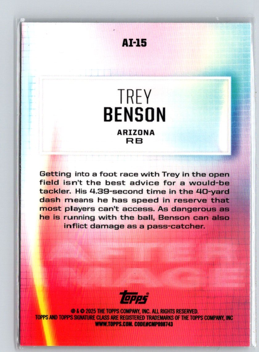 2024 Topps Signature Class #AI-15 Trey Benson After Image Z62