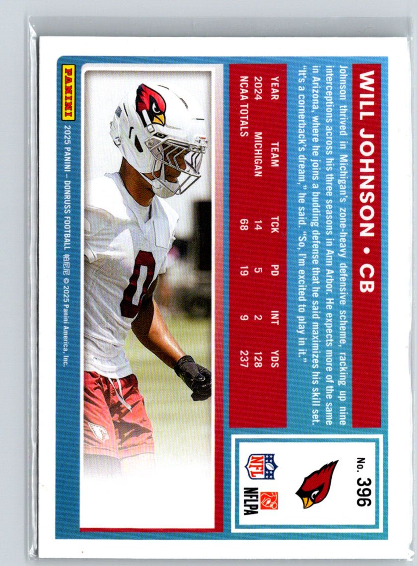 2025 Donruss #396 Will Johnson Z62