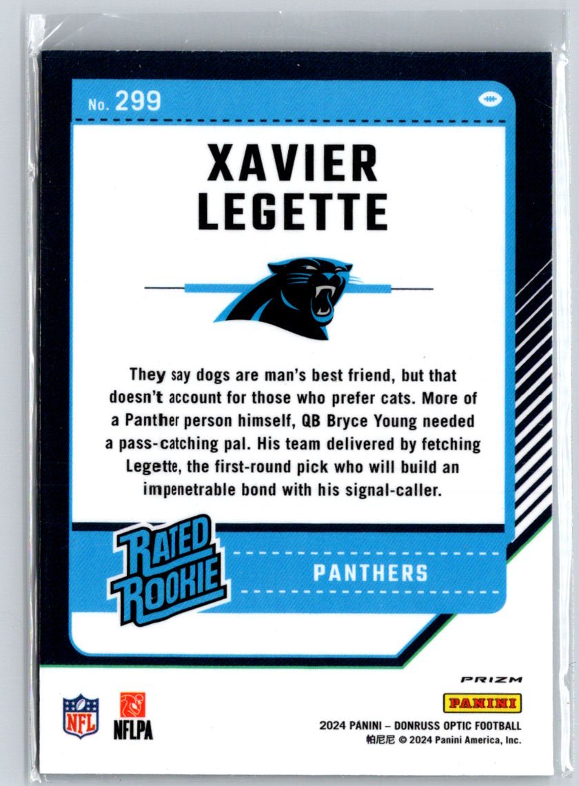2024 Donruss Optic #299 Xavier Legette Blue Hyper Z63