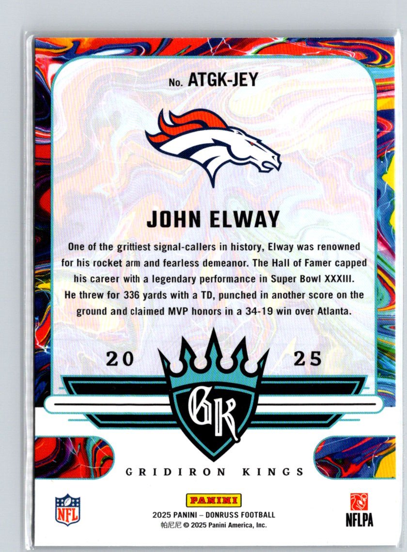 2025 Donruss #ATGK-JEY John Elway All-Time Gridiron Kings Z63
