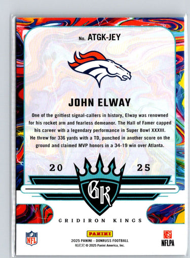 2025 Donruss #ATGK-JEY John Elway All-Time Gridiron Kings Z63