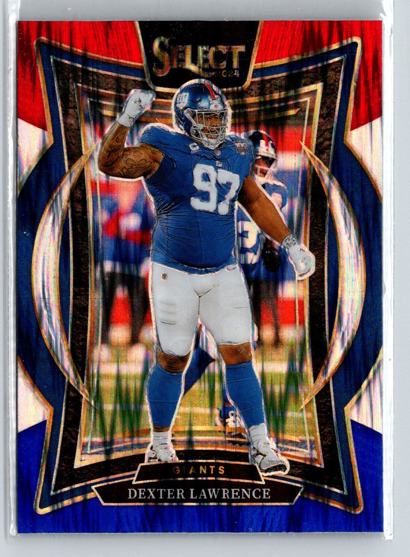2024 Panini Select #52 Dexter Lawrence Red & Blue Prizm Shock Z64