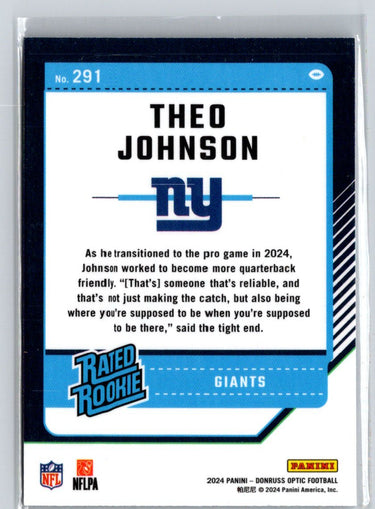 2024 Donruss Optic #291 Theo Johnson Z65