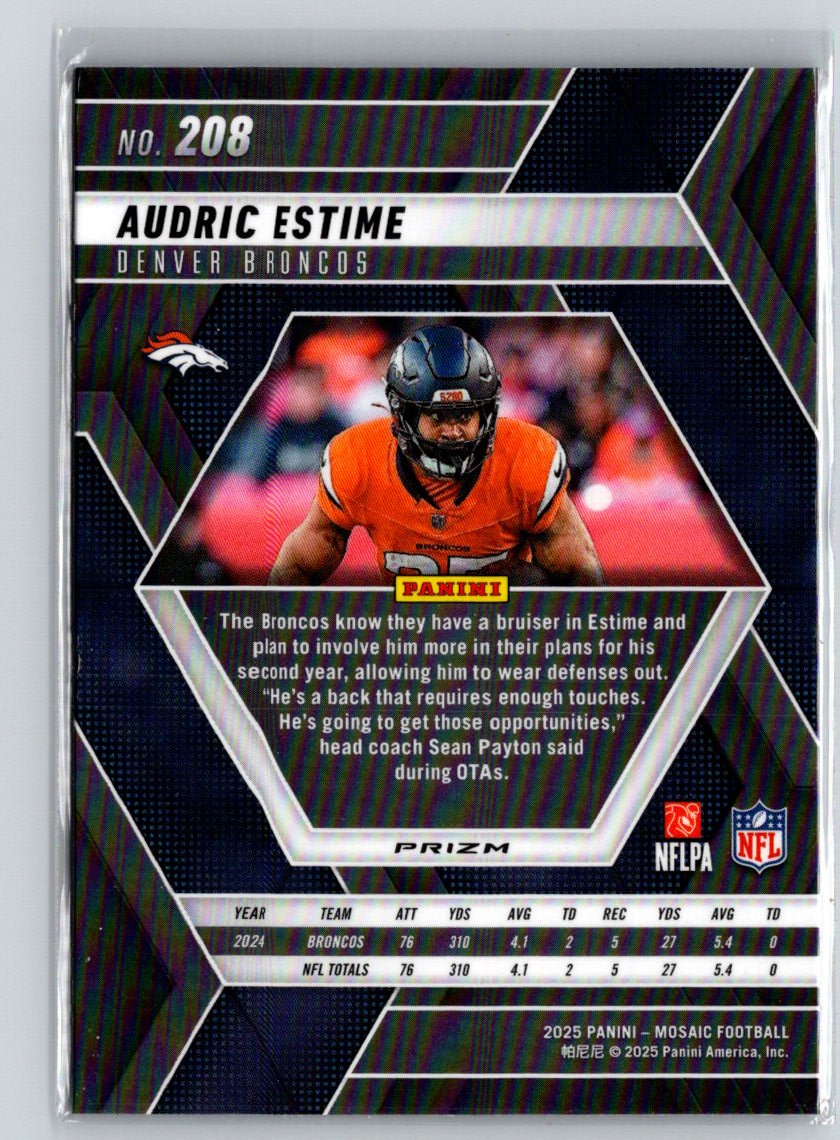 2025 Panini Mosaic #208 Audric Estime Purple Scope Z65
