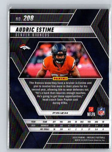 2025 Panini Mosaic #208 Audric Estime Purple Scope Z65