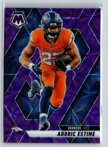 2025 Panini Mosaic #208 Audric Estime Purple Scope Z65
