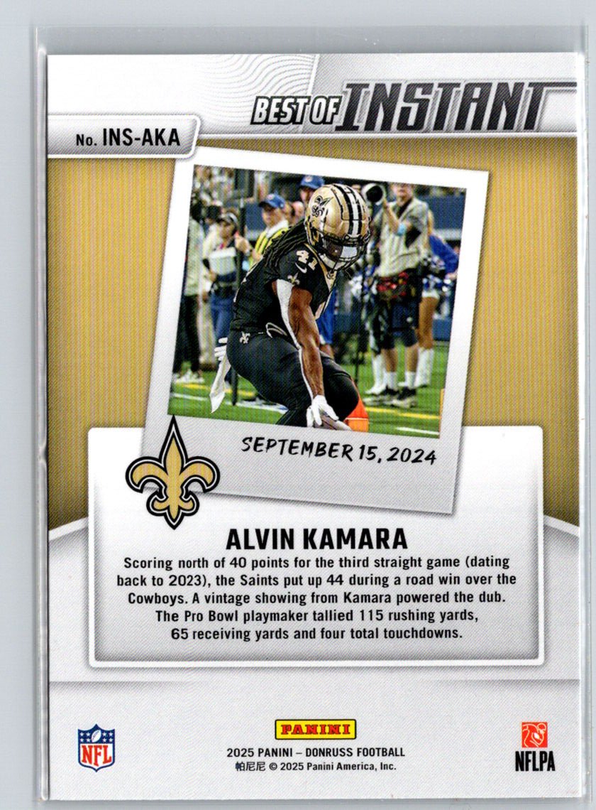 2025 Donruss #INS-AKA Alvin Kamara Best of Instant Z65