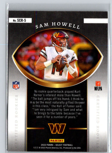 2022 Panini Select #SCR-5 Sam Howell Select Certified Rookies Z66