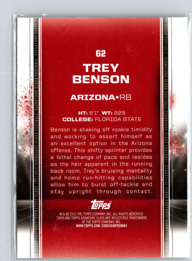 2024 Topps Signature Class #62 Trey Benson Bronze Z66
