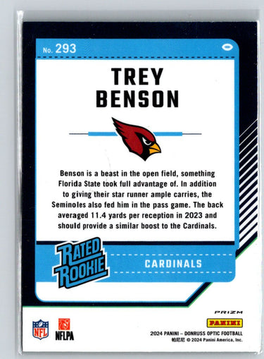2024 Donruss Optic #293 Trey Benson Green Velocity Z67