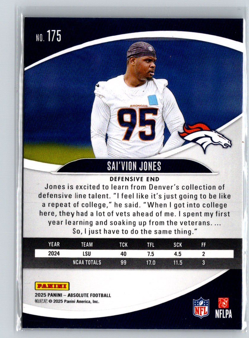 2025 Panini Absolute #175 Sai'vion Jones Retail Z67
