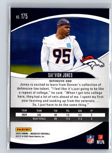 2025 Panini Absolute #175 Sai'vion Jones Retail Z67