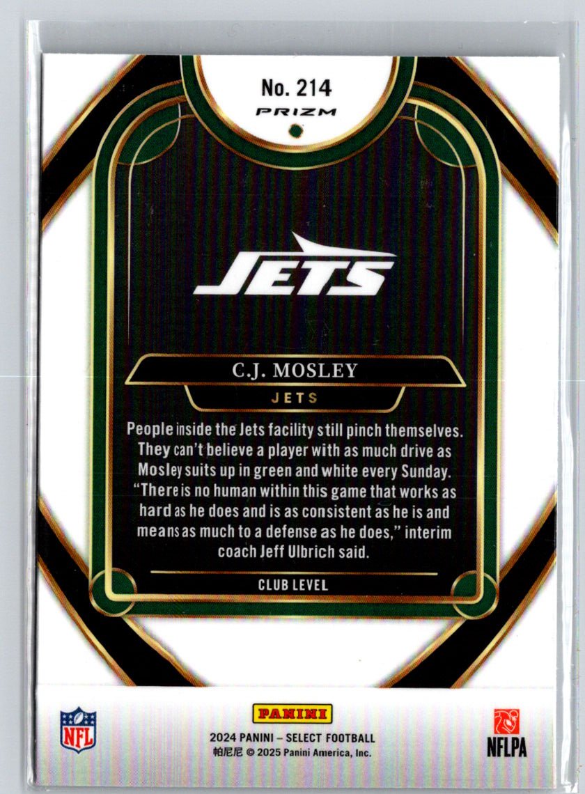 2024 Panini Select #214 C.J. Mosley Red & Blue Prizm Shock Z68