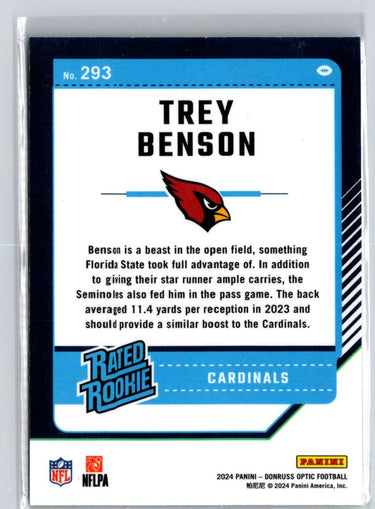 2024 Donruss Optic #293 Trey Benson Z68