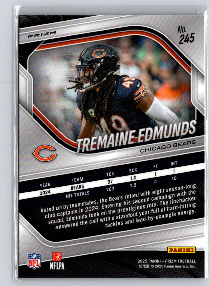 2025 Panini Prizm #245 Tremaine Edmunds Lazer Z69